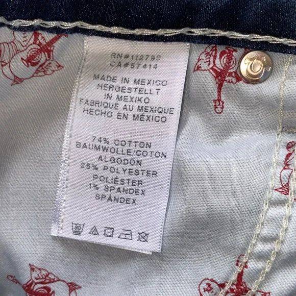 True religion |denim knee  length shorts | size 28 - Picture 8 of 9